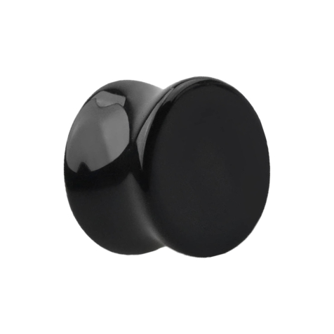 Flared plug made from black onyx stone