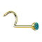 Clou nasal courbé doré demi-sphère cristal aqua