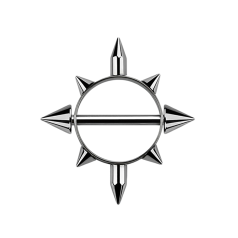 Bouclier rond argenté avec cones