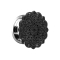 Flesh Tunnel silber mit Tribal Blume schwarz