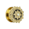 Plug tribal shield 14k gold-plated with opal ball