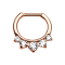Septum with five rose gold silver crystals
