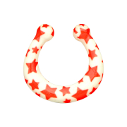 Setto finto bianco con stelle rosse