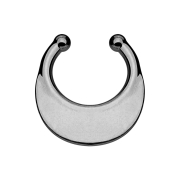 Fake septum with round plate dark silver