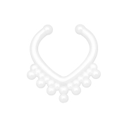 Fake septum with ball in triangular shape white