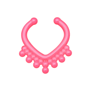 Fake septum with ball in triangular shape pink