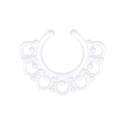 Fake Septum Tribal mit Kugeln transparent