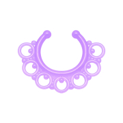 Fake Septum Tribal mit Kugeln violett "Glow"
