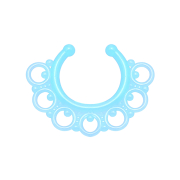 Fake septum tribal with blue "Glow" balls