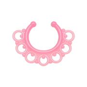 Fake septum tribal with balls pink "Glow"