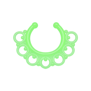 Fake septum tribal with beads green "Glow"