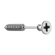 Micro Barbell vis cruciforme argent