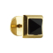 Gold-plated fake plug with onyx pyramid