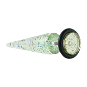 Espansore finto trasparente con glitter blu