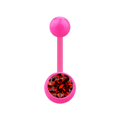 Banana pink with ball and ball crystal red