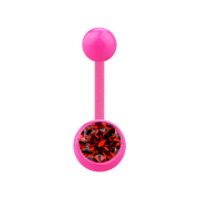 Banana pink with ball and ball crystal red