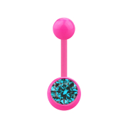 Banana pink with ball and ball crystal aqua