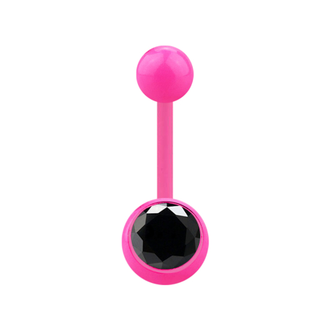 Banana pink with ball and ball crystal black