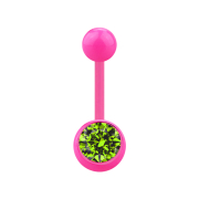 Banana pink with ball and ball crystal light green