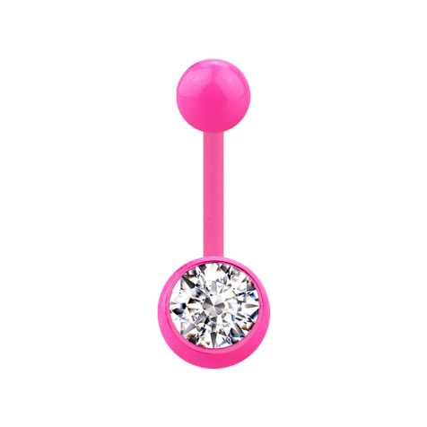 Banane pink mit Kugel und Kugel Kristall silber