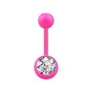 Banana pink with ball and ball crystal silver