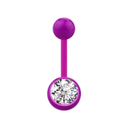 Banana violet with ball and ball crystal silver