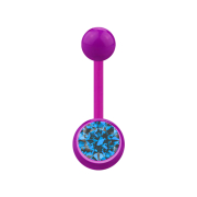 Banana purple with ball and ball crystal light blue