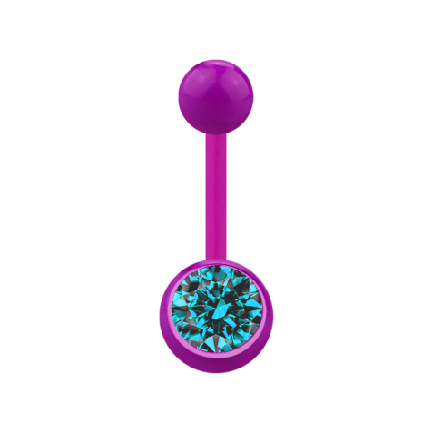 Banana purple with ball and ball crystal aqua