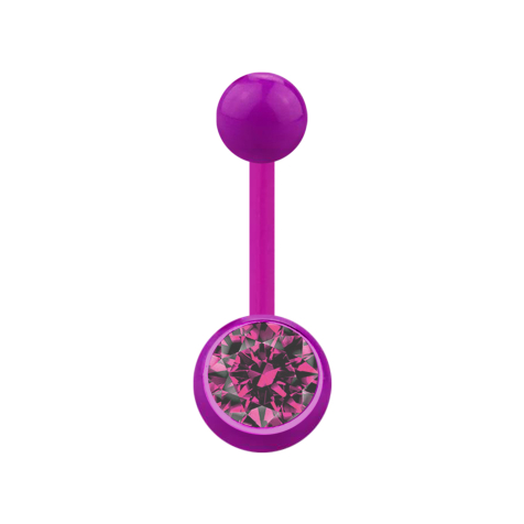 Banana purple with ball and ball crystal pink