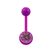 Banana purple with ball and ball crystal pink