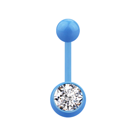 Banana light blue with ball and ball crystal silver