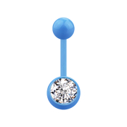 Banana light blue with ball and ball crystal silver