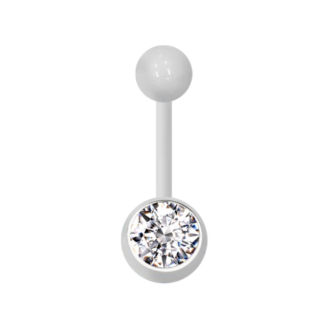 Banane blanche avec boule et boule de cristal argentée