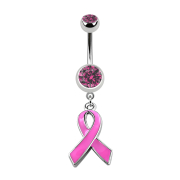 Banane silber mit zwei Kristallkugeln und Schleife pink