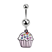 Banane argent avec pendentif cupcake