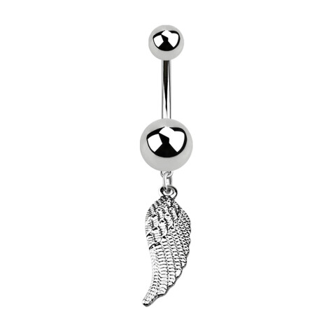 Banana silver with angel wings pendant