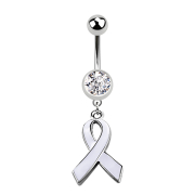 Banane silber mit zwei Kristallkugeln und Schleife weiss