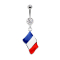 Banane argent avec pendentif drapeau France
