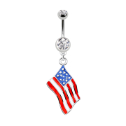 Banana silver with USA flag pendant
