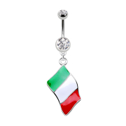 Banana silver with pendant flag Italy