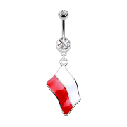 Banane argent avec pendentif drapeau Pologne