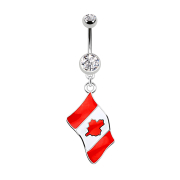 Banane argent avec pendentif drapeau Canada