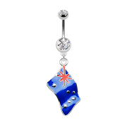 Banane argent avec pendentif drapeau Australie