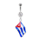 Banane argent avec pendentif drapeau Cuba