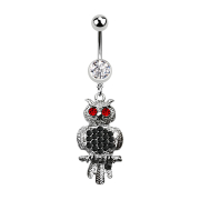 Banana silver with pendant owl red and black