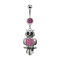 Banana silver with pendant owl black and pink