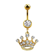 Gold-plated banana with silver crown pendant