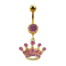 Gold-plated banana with pink crown pendant