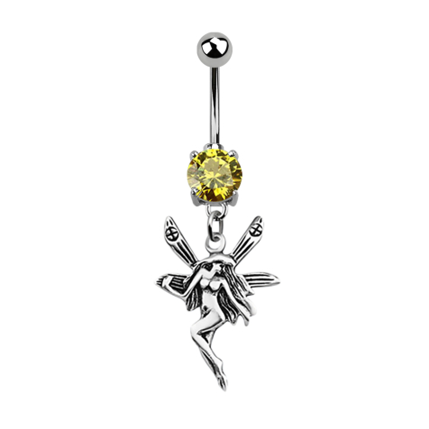 Banana silver with yellow fairy pendant