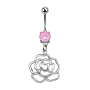 Banana silver with pendant rose pink